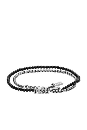 Black Agate Beaded Wrap Bracelet