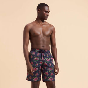 Men Stretch Long Swim Trunks Provencal Turtles