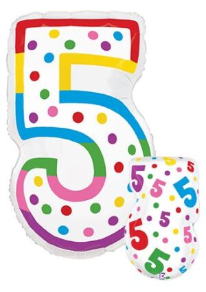 Number 5 Birthday Balloon Candle 24 Inch Foil