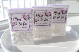 Wedding Favor Mint Labels Floral Purple Set of 24