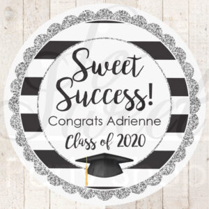 graduation party favor stickers set of 24