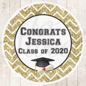 graduation celebration stickers gold or silver set of 24