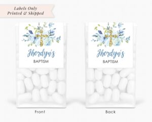 Baptism Party Favor Mint Labels Set of 24