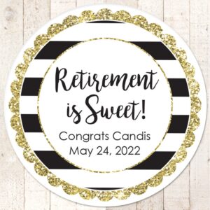 retirement celebration stickers set of 24