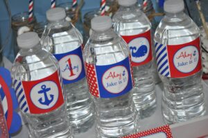 Nautical Birthday Water Bottle Labels Set of 10