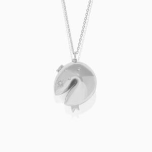 silver charm cookie locket necklace